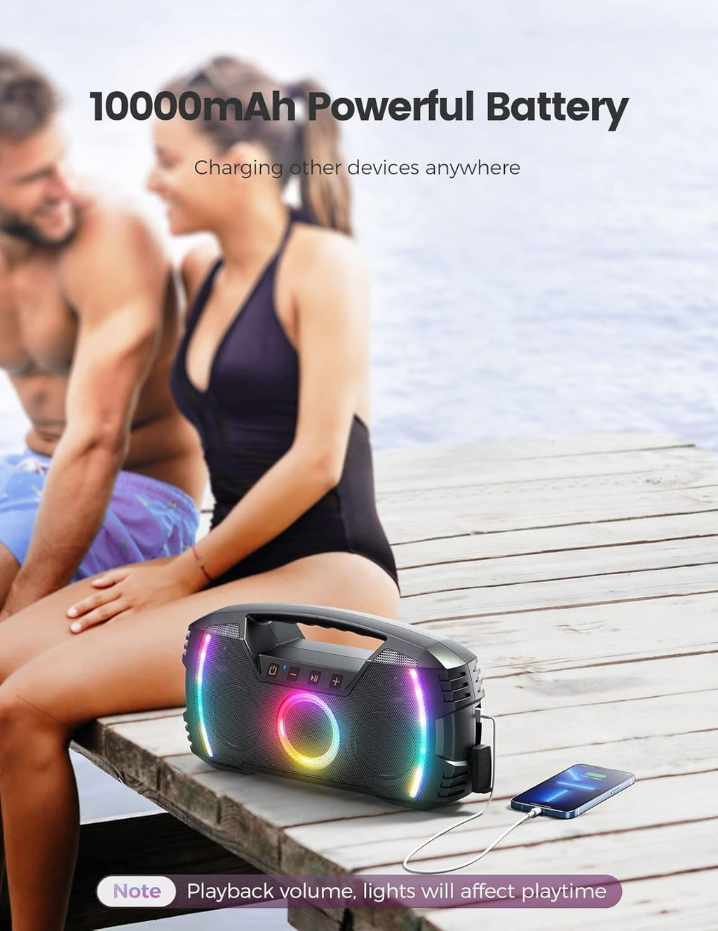 Portable Bluetooth Speaker with IPX5 Waterproof J1216