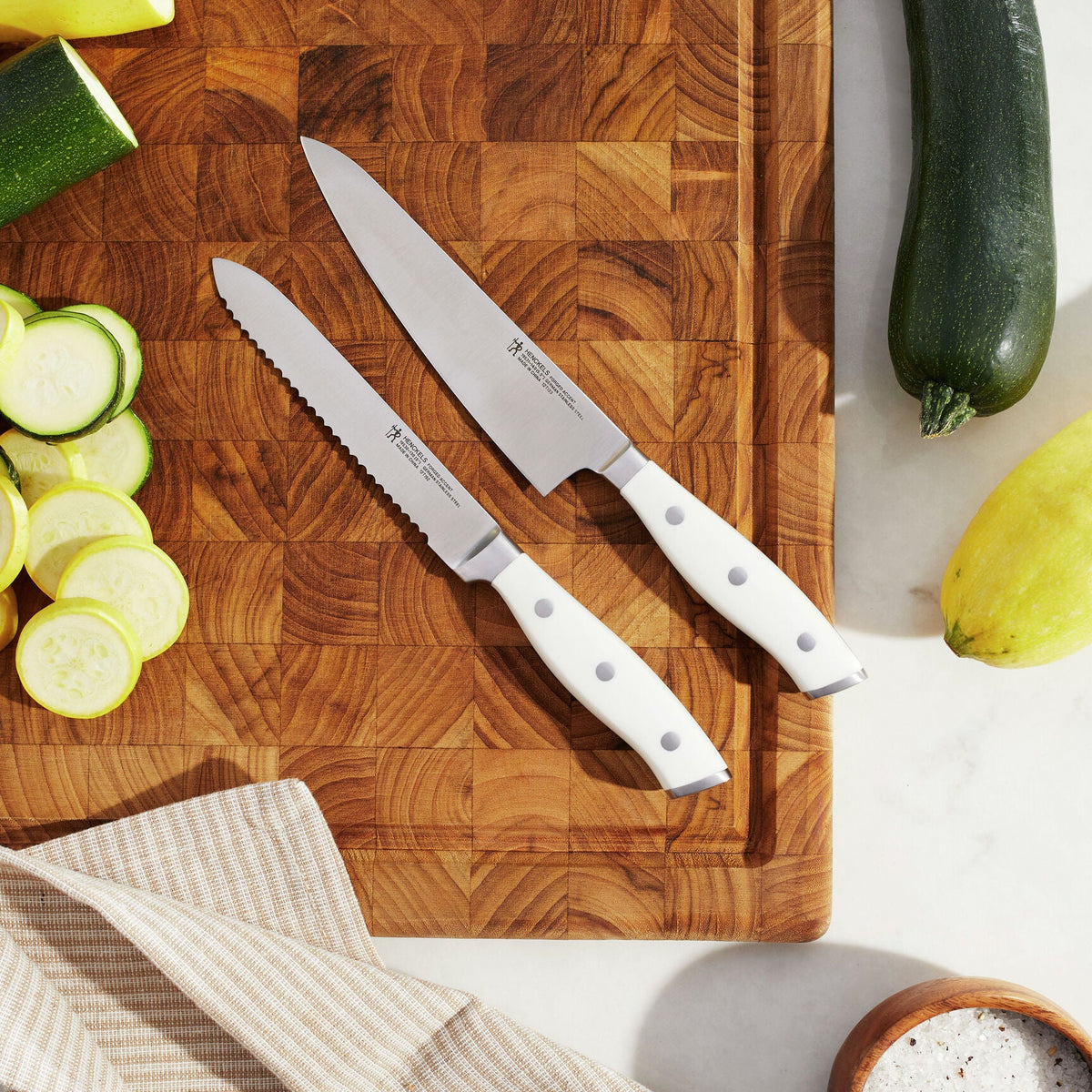 2pc Prep Knife Set with White Handle D814427
