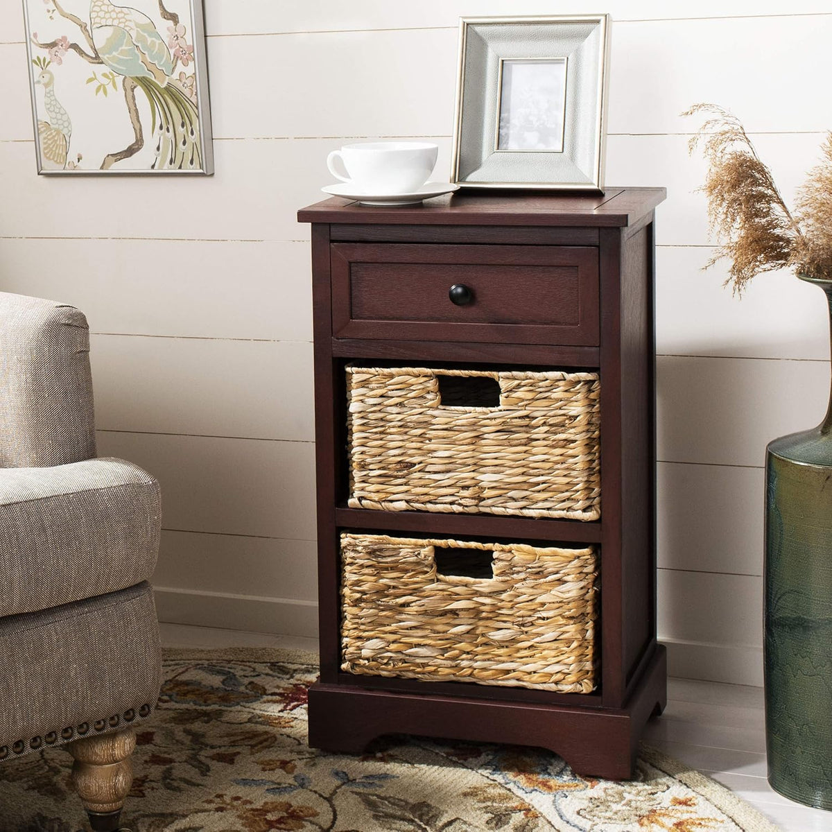 Vintage Grey Side Storage Table D825