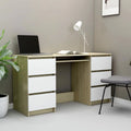 White Computer Desk with 6 Drawers M5313