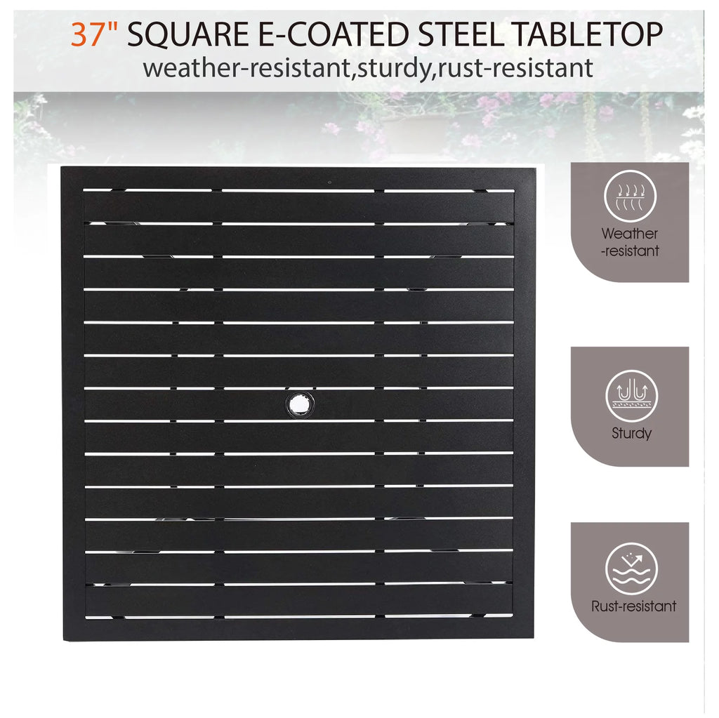 5 Pieces Outdoor Patio Dining Set with Textilene Chairs and Metal Table Y8546