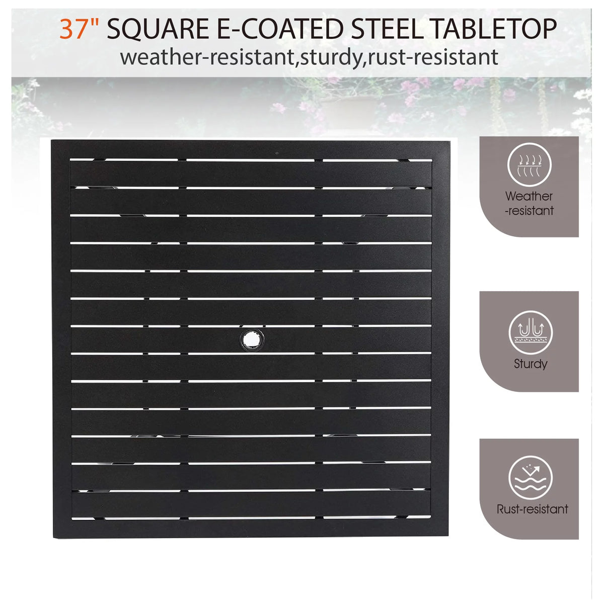 5 Pieces Outdoor Patio Dining Set with Textilene Chairs and Metal Table Y8546