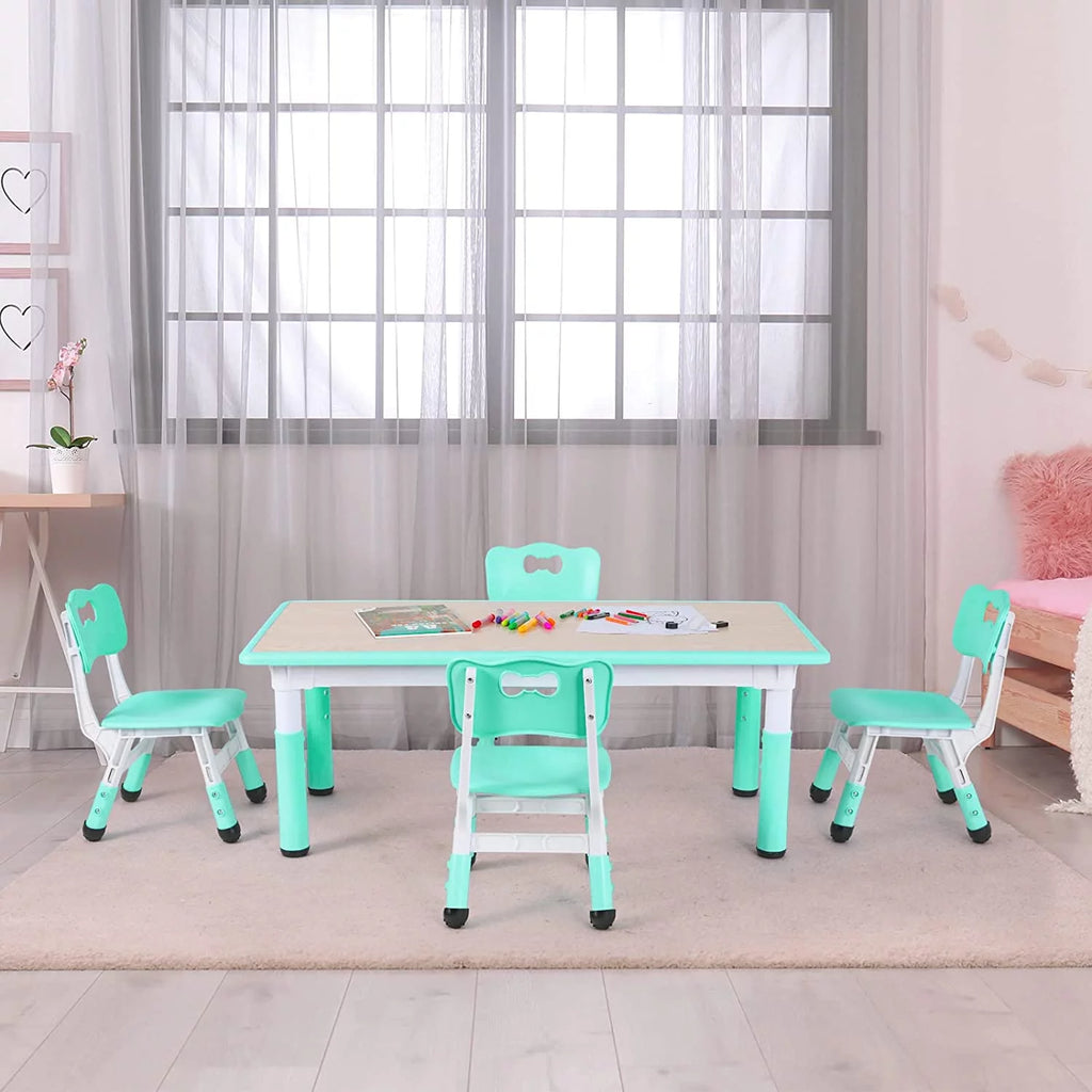 Adjustable Kids Table and Chairs Set, 5 Pieces H3560