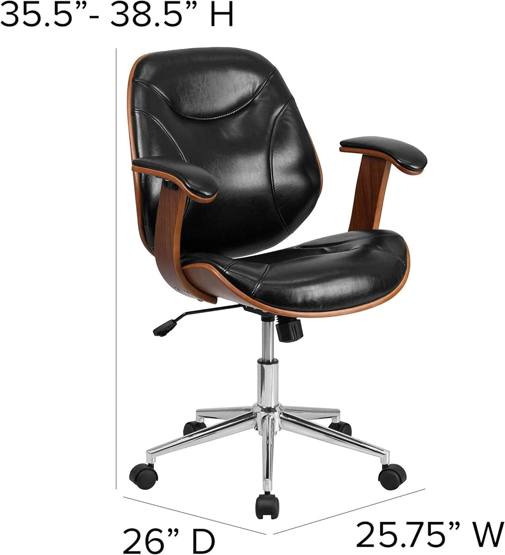 Black Faux Leather Ergonomic Office Chair J420