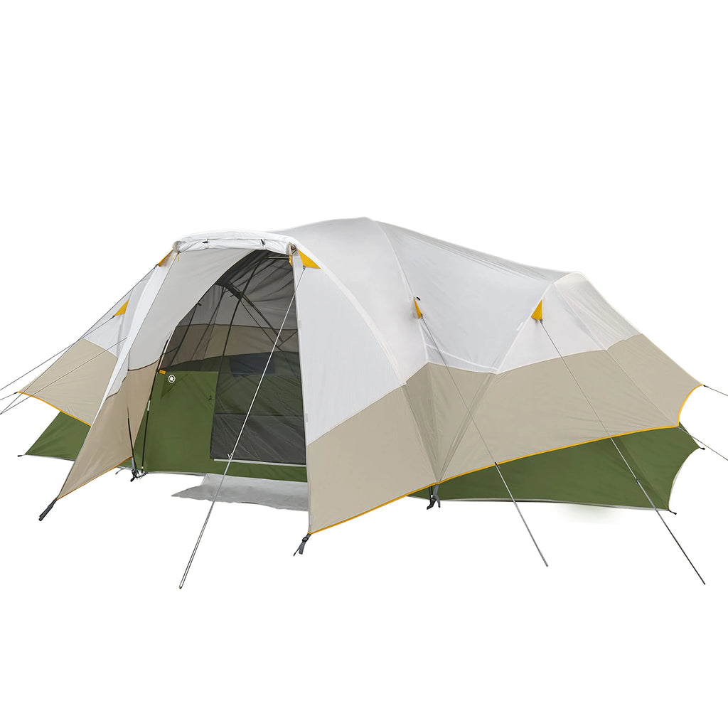 Beige/Green 8 Person Hybrid Dome Family Camping Tent A3739