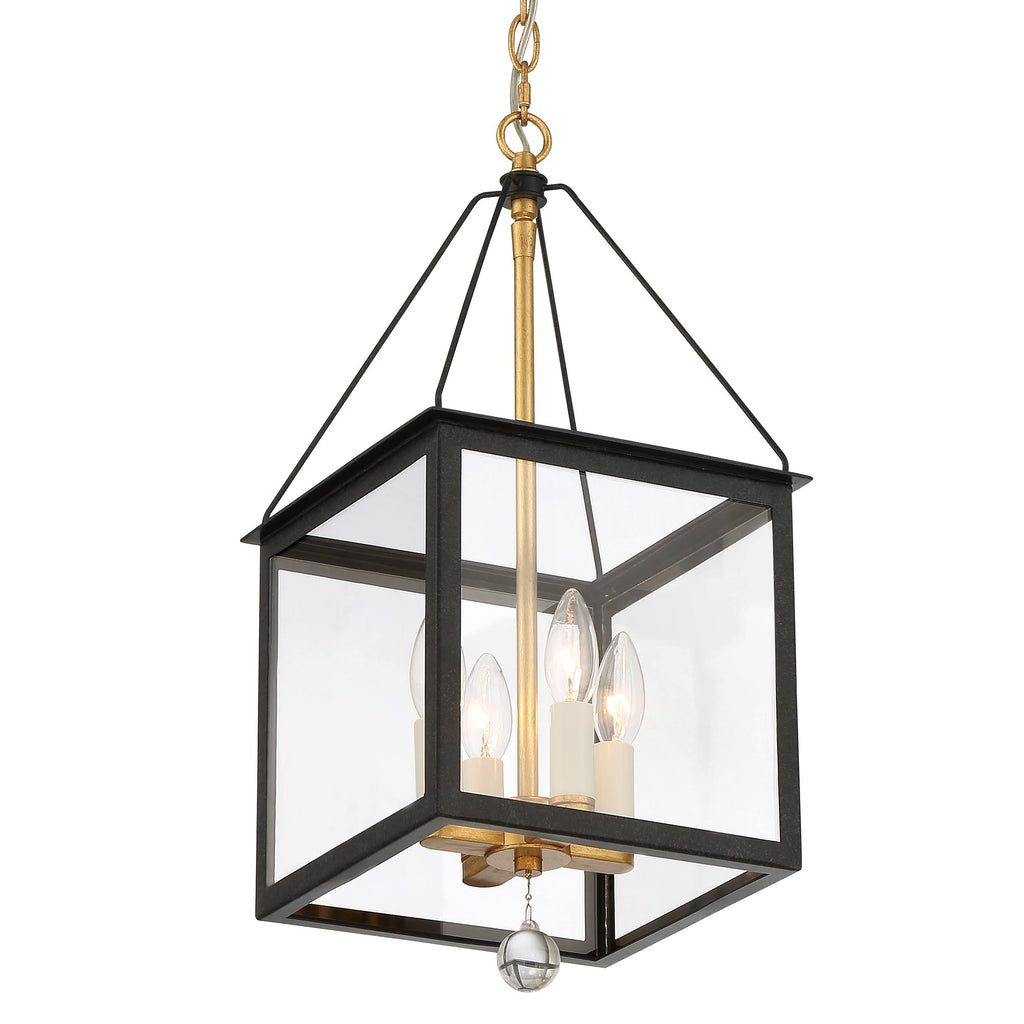 4-Light Black Antique Gold Lantern C455