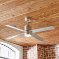Brushed Nickel Ceiling Fan with LED Light, 52W x 14H F533584