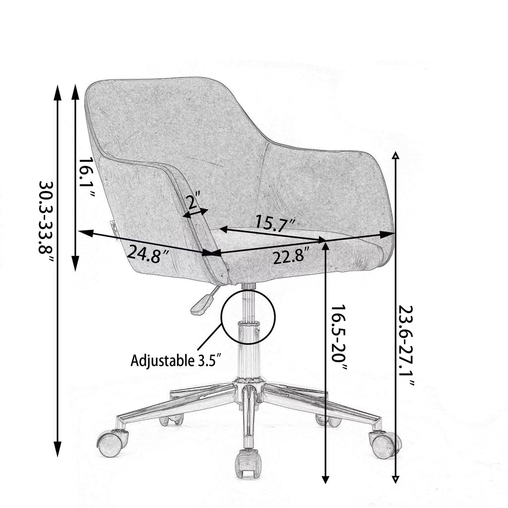 Pink Teddy Fabric Adjustable Height Office Chair T760