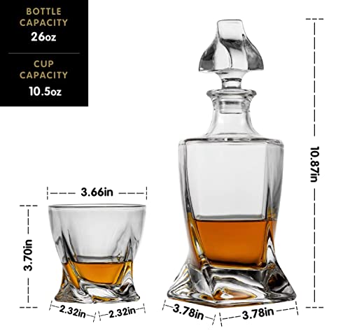 Whiskey Decanter Set with 4 Glasses in Gift Box O982278