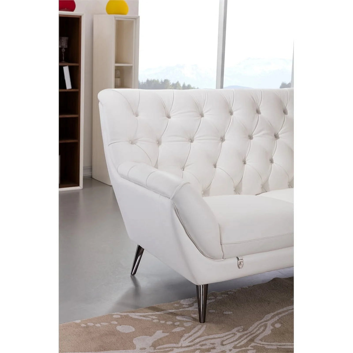 White Italian Leather Sofa Z37949