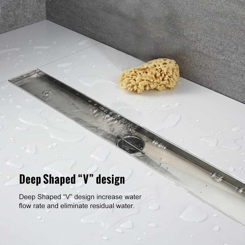 24 inch Linear Shower Drain Brushed 304 Stainless Steel G721