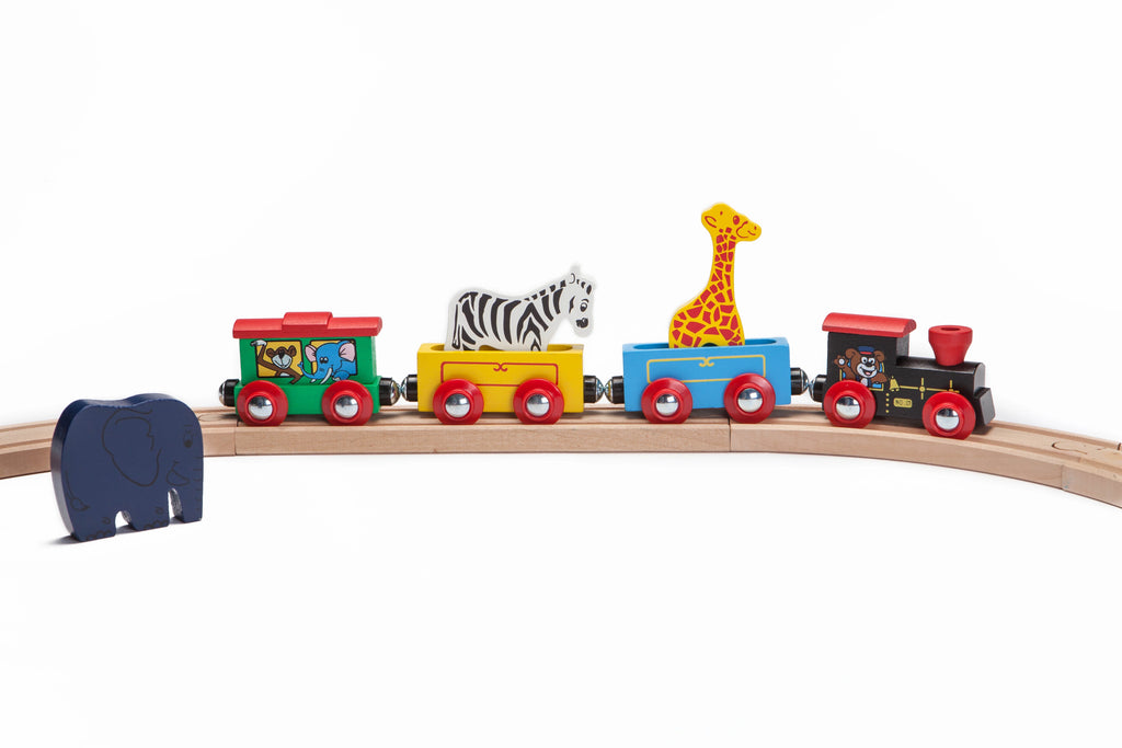7 Piece Wooden Animal Train Set T283672