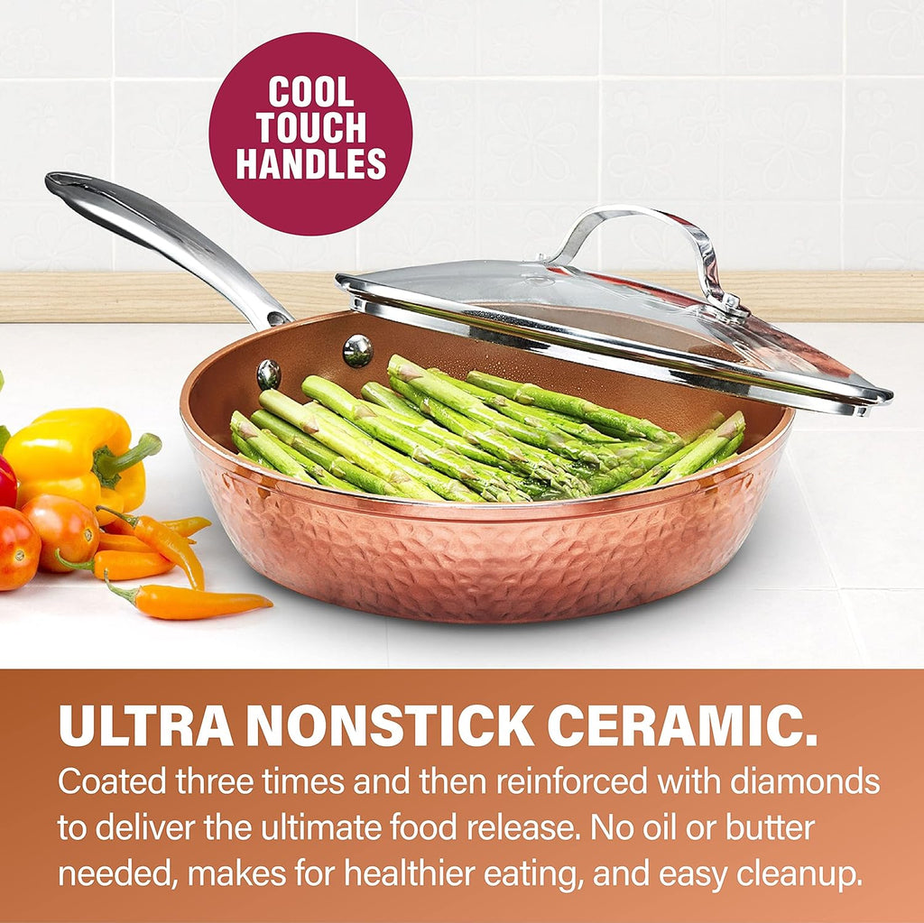 12" Nonstick Fry Pan with Rubber Grip Handle R7837
