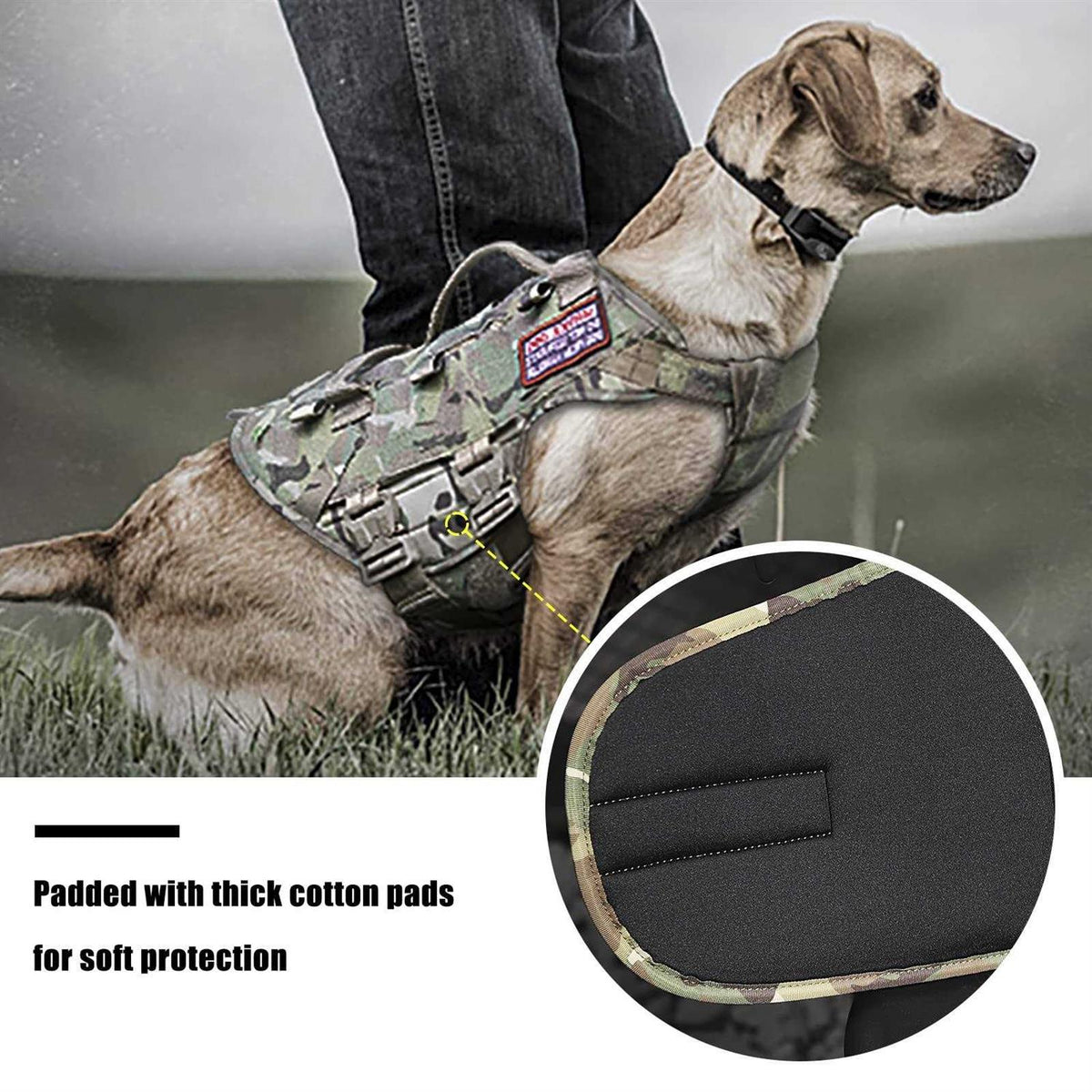 Adjustable Padded Tactical Dog Harness I59380