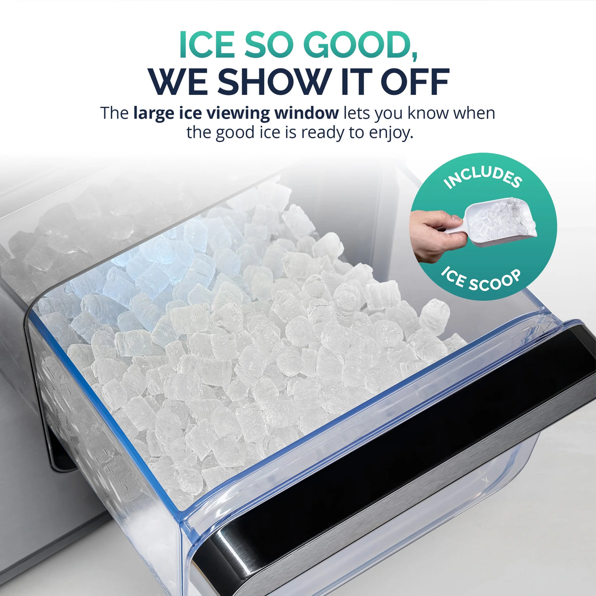 Black Stainless Steel Countertop Ice Maker B7416