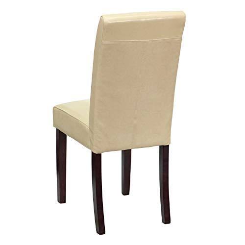 2 Pk. Ivory Leather Parsons Chair M476