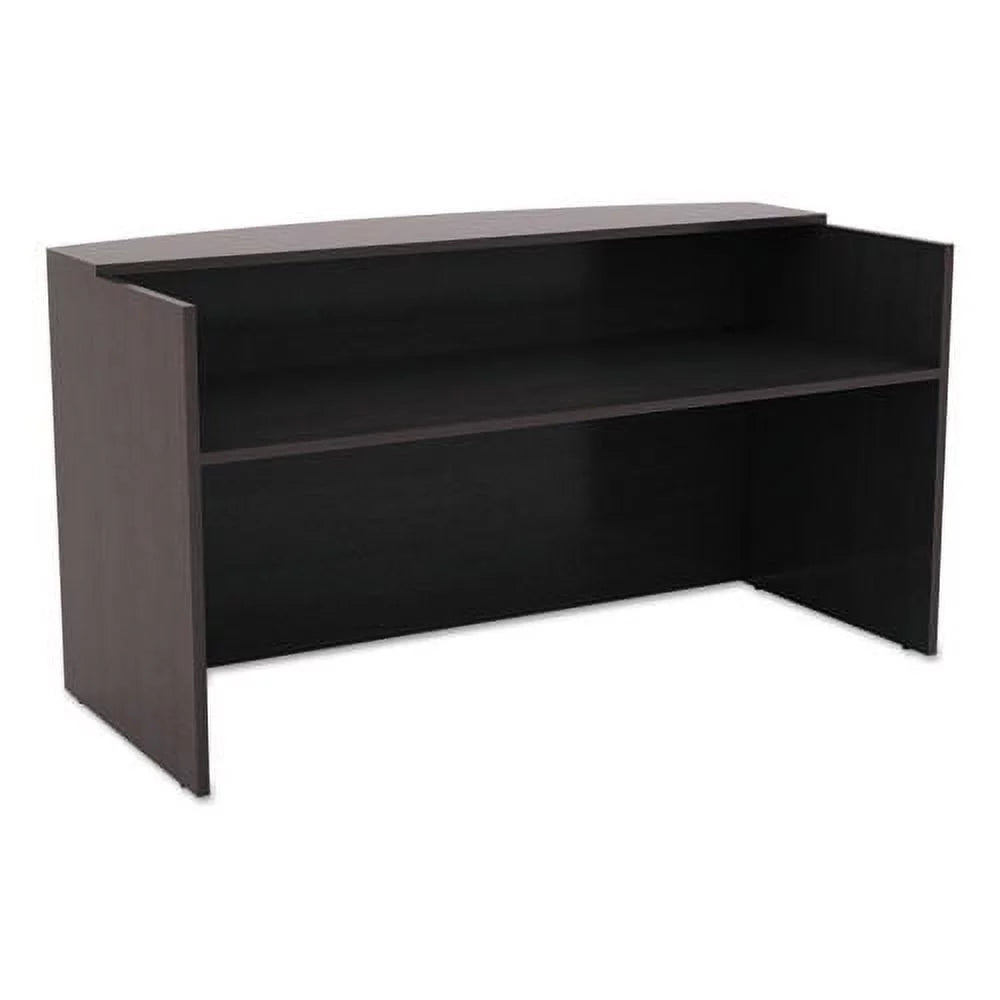 Espresso Reception Desk with Counter O74392