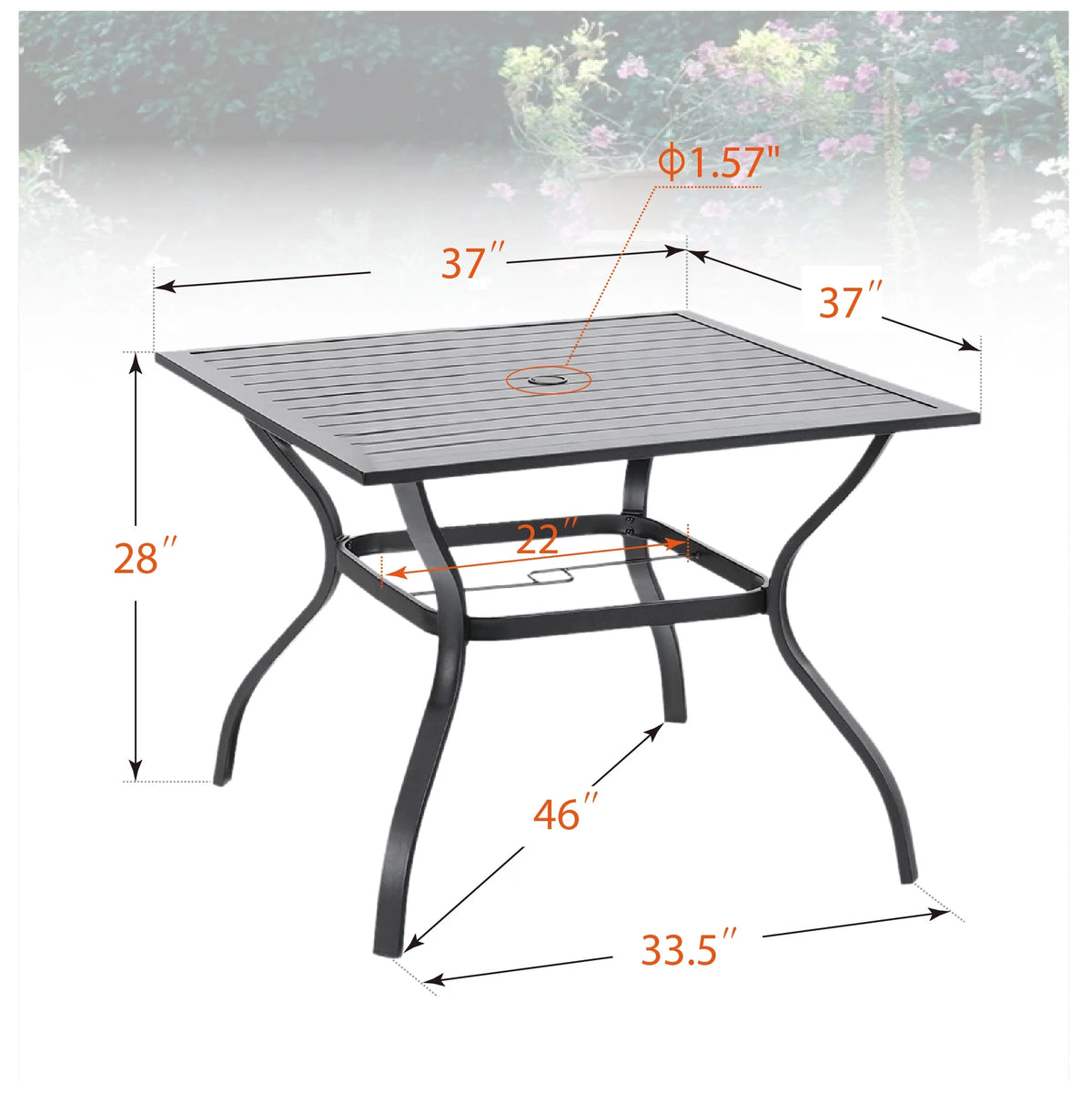 5 Pieces Outdoor Patio Dining Set with Textilene Chairs and Metal Table Y8546
