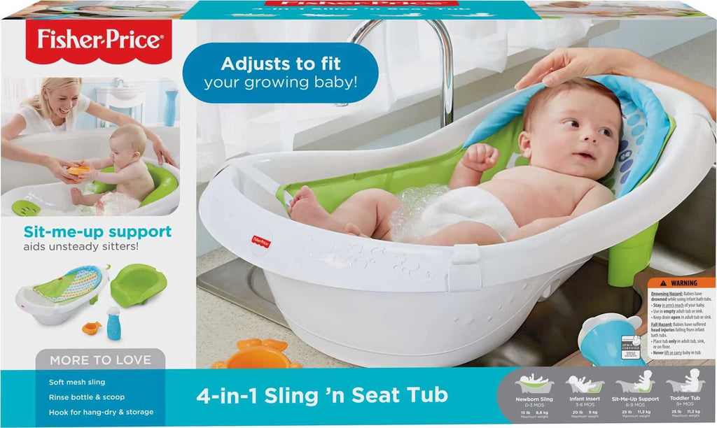 4-in-1 Baby Bath with 2 Toys, Green W795