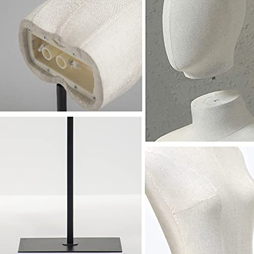 Beige Display Mannequin with Detachable Head, Wooden Hands, Adjustable Height Stand N769665