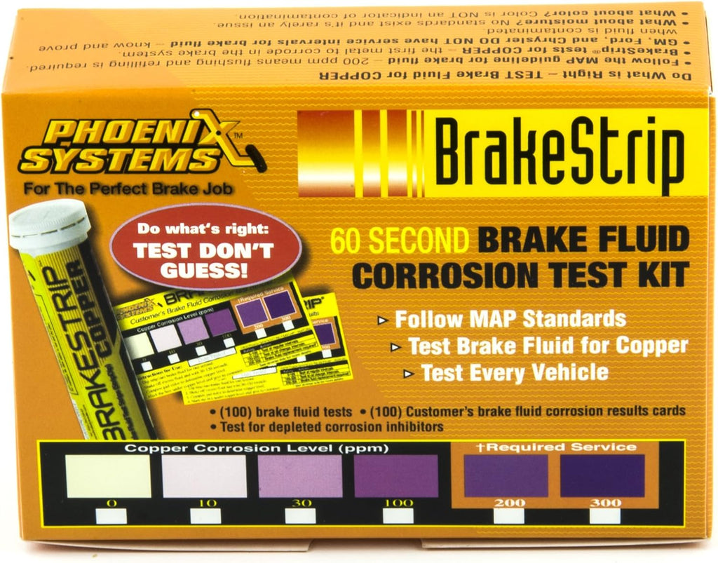 Brake Fluid Test Strip Kit, 100 Test Strips and 100 Rating Cards, Pack of 2 Z478990