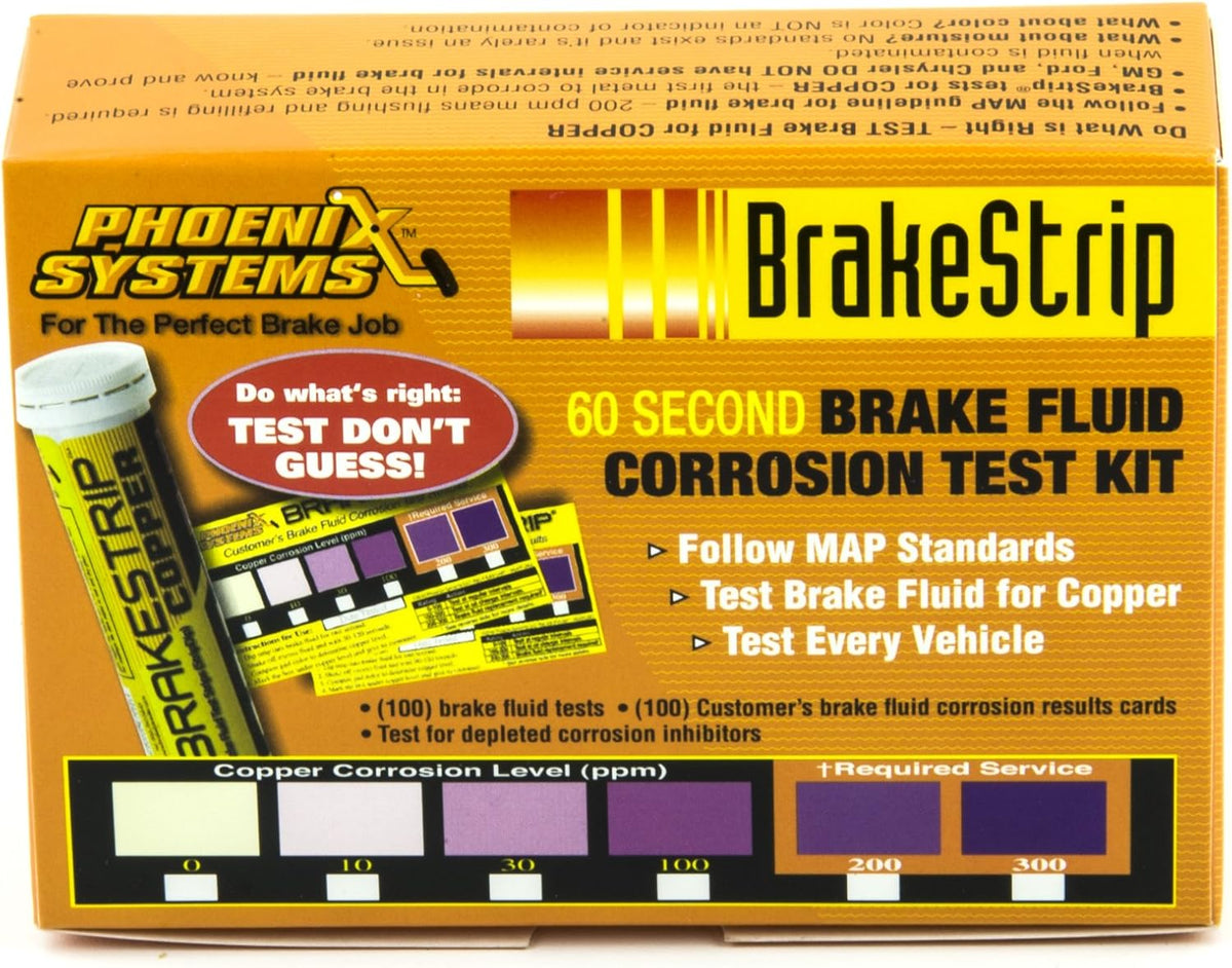 Brake Fluid Test Strip Kit, 100 Test Strips and 100 Rating Cards, Pack of 2 Z478990