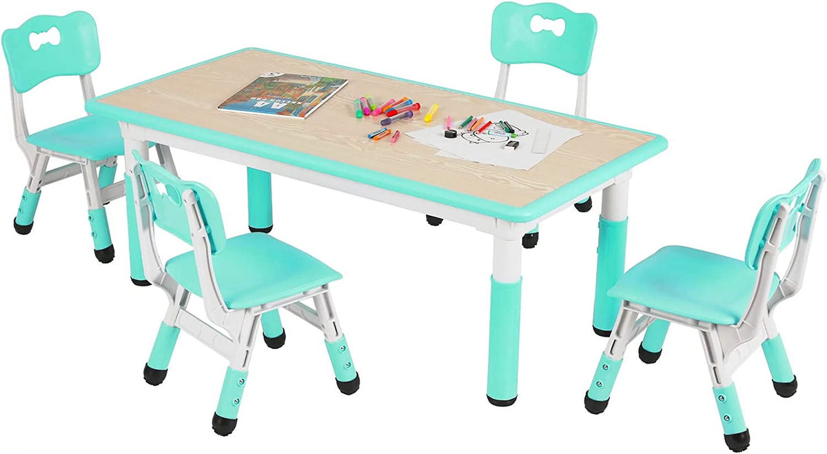 Adjustable Kids Table and Chairs Set, 5 Pieces H3560