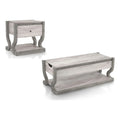 Wood 2-Piece Coffee Table Set in Coastal White F686