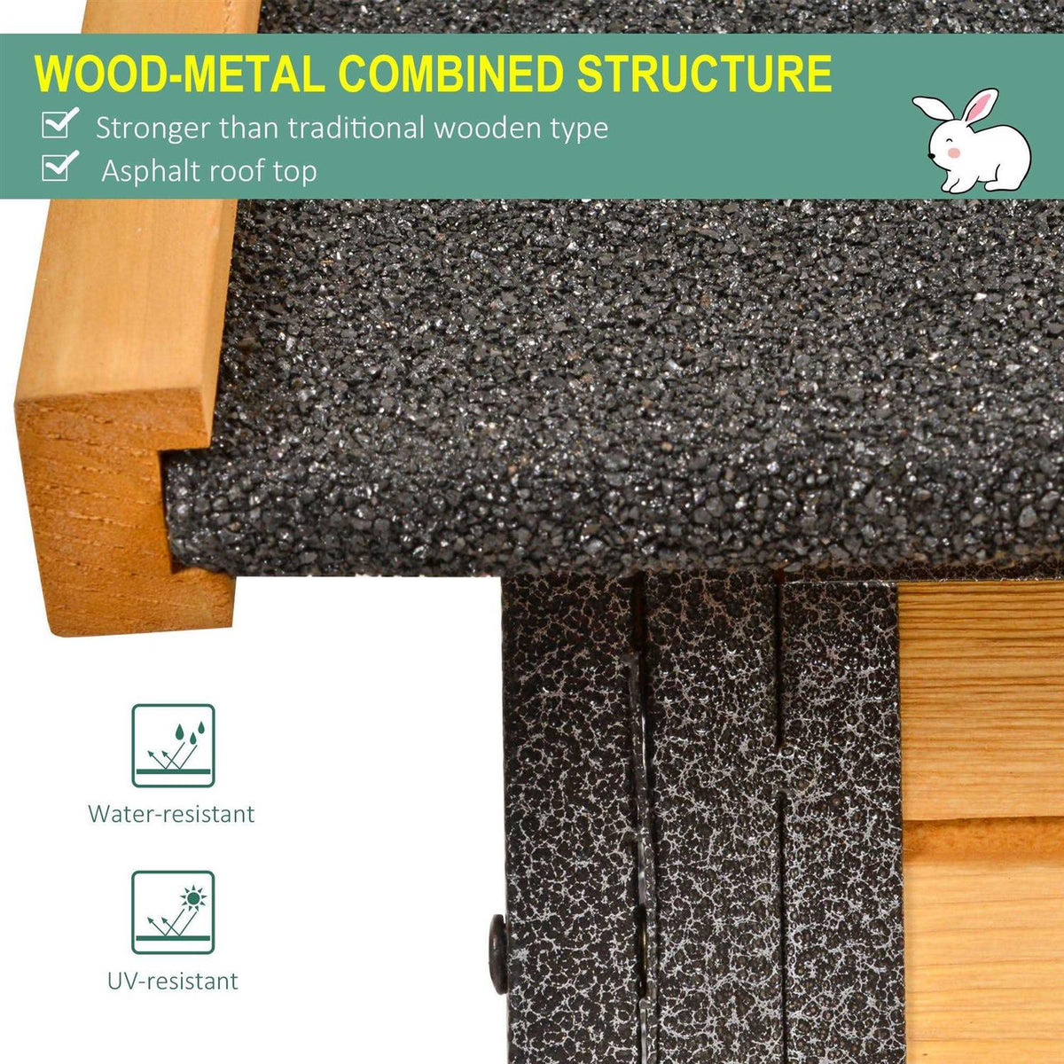 Elevated Wood-metal Pet House with Slide-Out Tray V25397