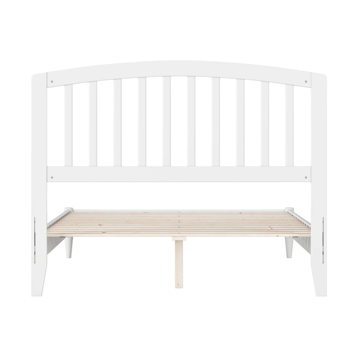 White Full Solid Wood Low Profile Platform Bed V6637