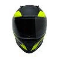 Full Face Motorcycle Helmet DOT Black Yellow Graphic E53054