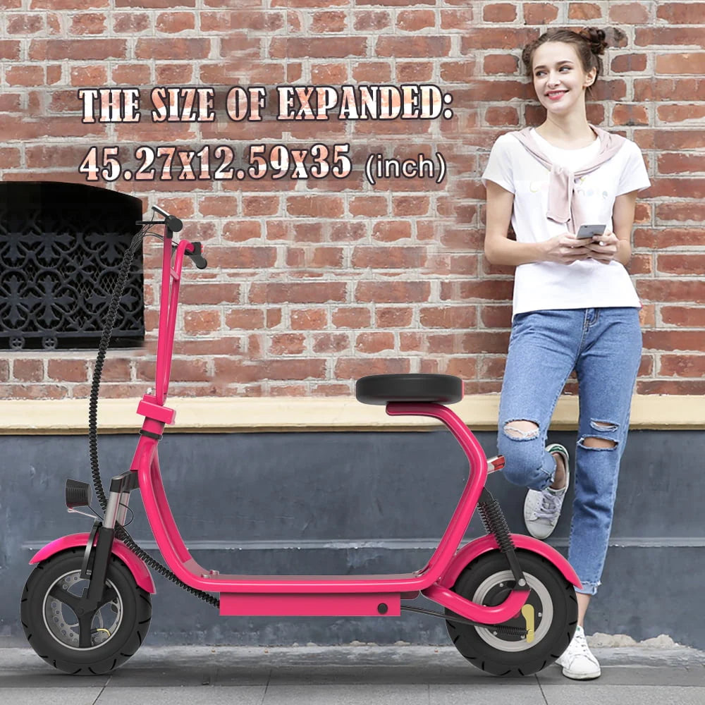 Electric Scooter 350W 48V 18.6 Miles Foldable Black Y619