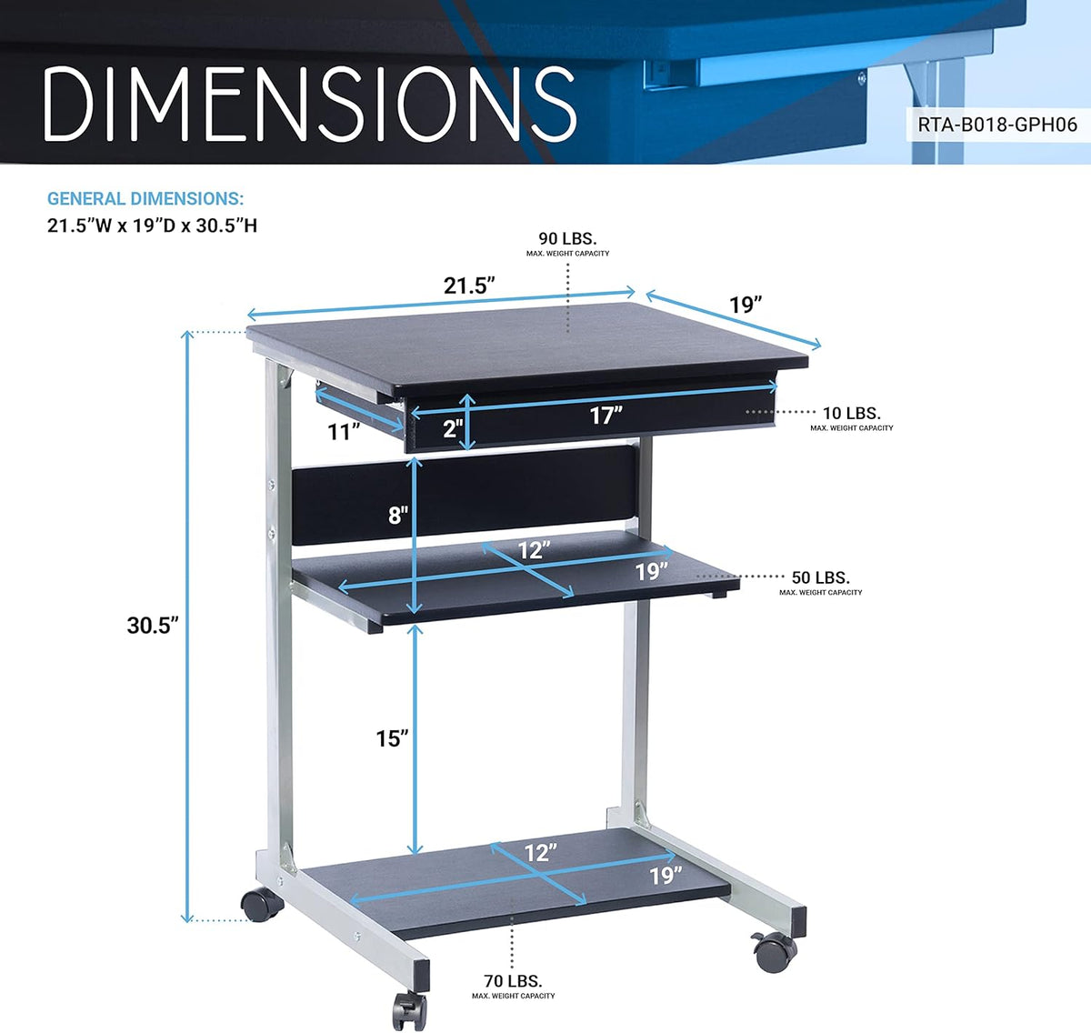 Graphite Metal Laptop Desk T98889