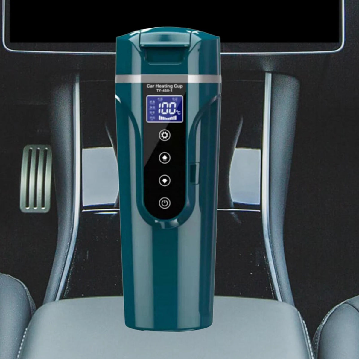 Green Car Heating Cup Water Boiler with LCD Display T66201