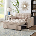 3 in 1 Multi-Functional Futon Loveseat Pull Out Couch Bed with Adjustable Backrest and Pillows Q54185