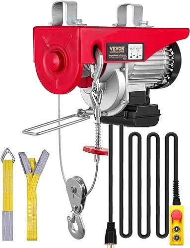 2200 lbs 1600W 110V Electric Steel Wire Winch with Wireless Remote Control 40ft Single Cable Lifting Height T102