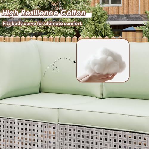7-Piece All-Weather Rattan Patio Furniture Set with Cushions V56910