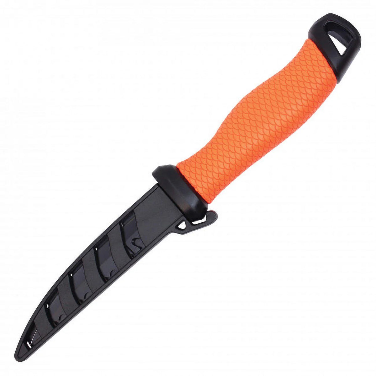10.5" Gut Hook Filet Knife Orange Handle with Black Sheath M420