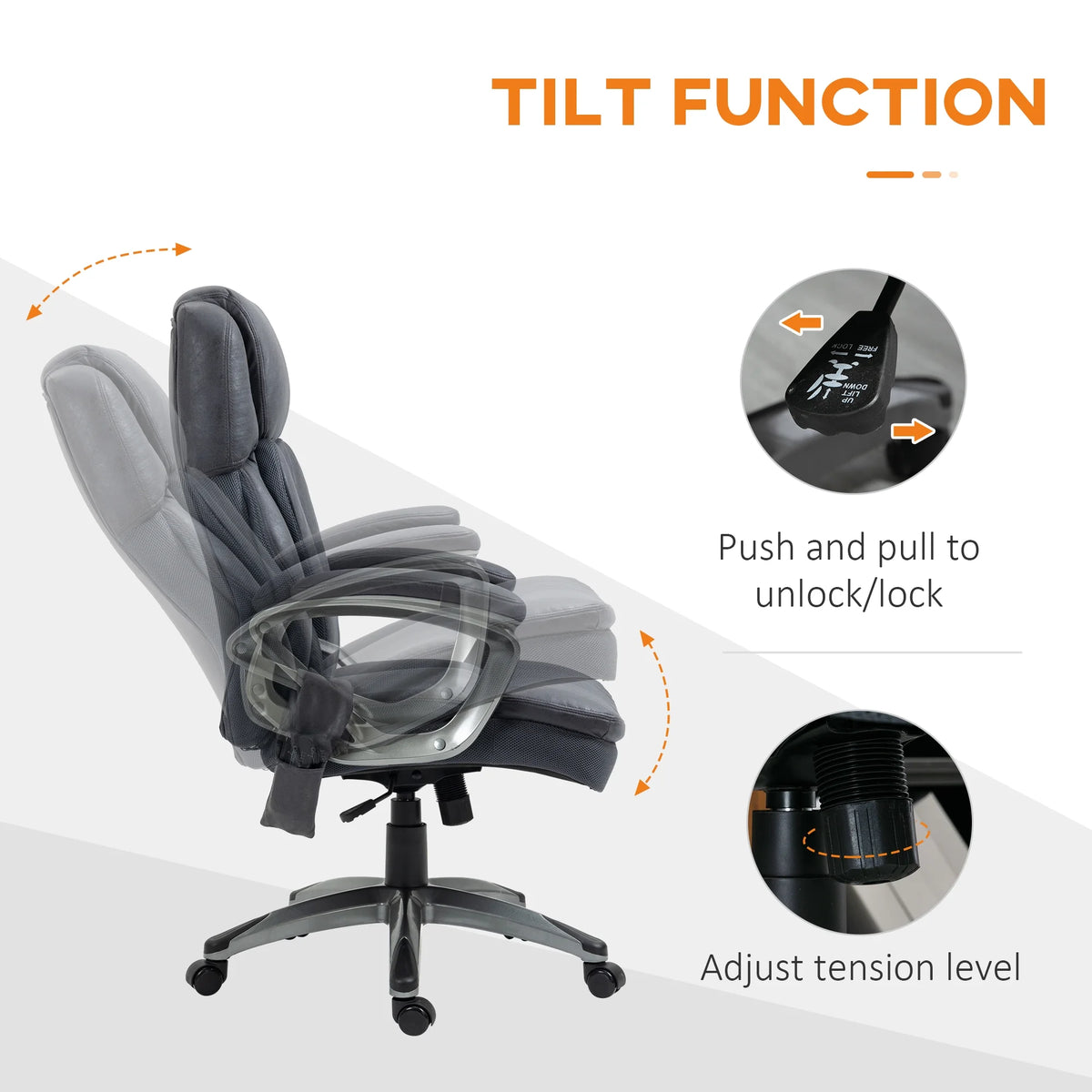 Gray Executive Office Chair with Vibration Massage W25457