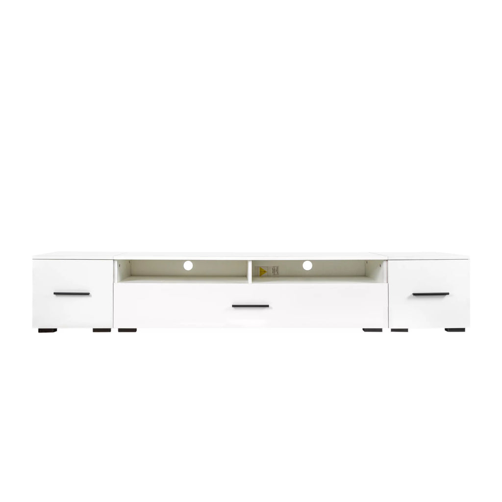 White High Gloss TV Stand with LED Lights F436