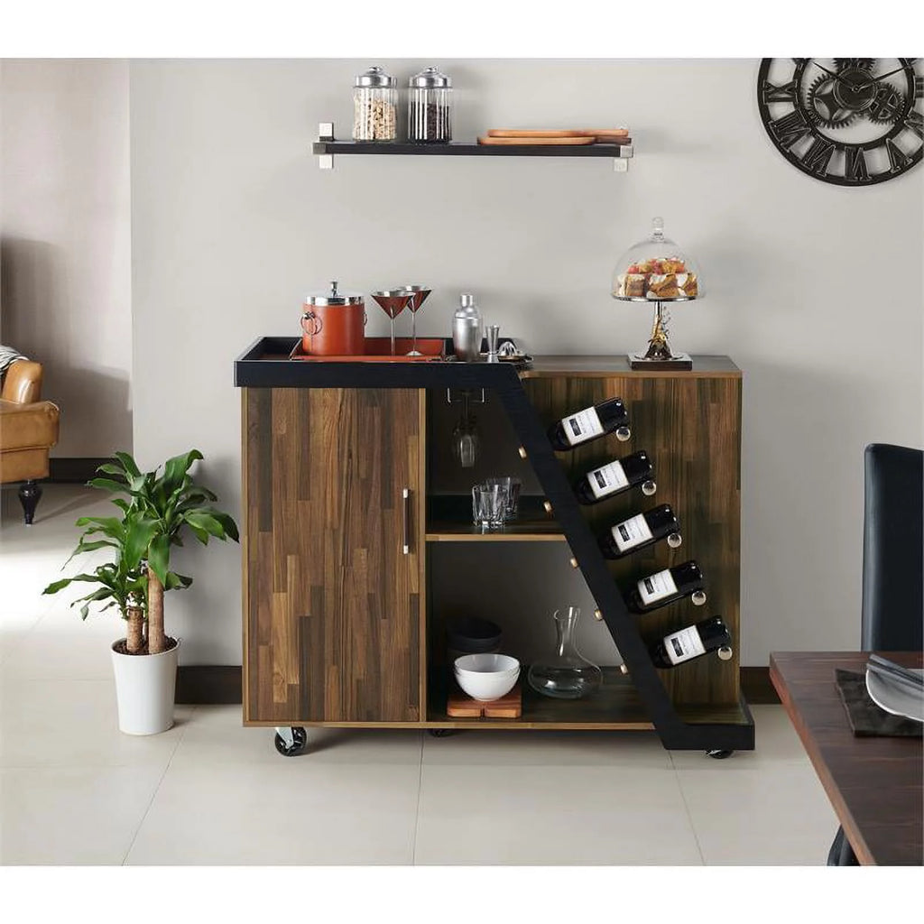 Light Hickory Brown Wood Buffet with Casters Q7235