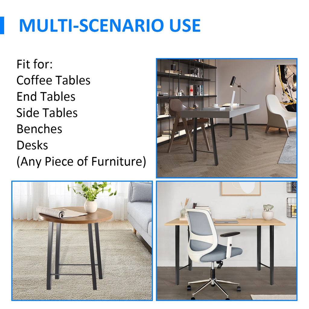 28"H×20"W Metal Table Legs Set of 2 Black F7054