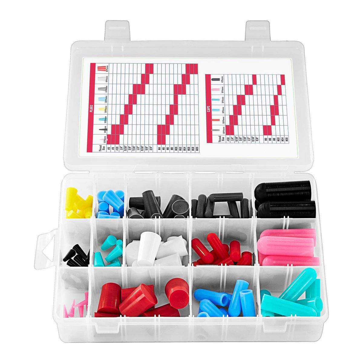 Silicone Rubber Plug and Cap Set, 116-Piece G5129
