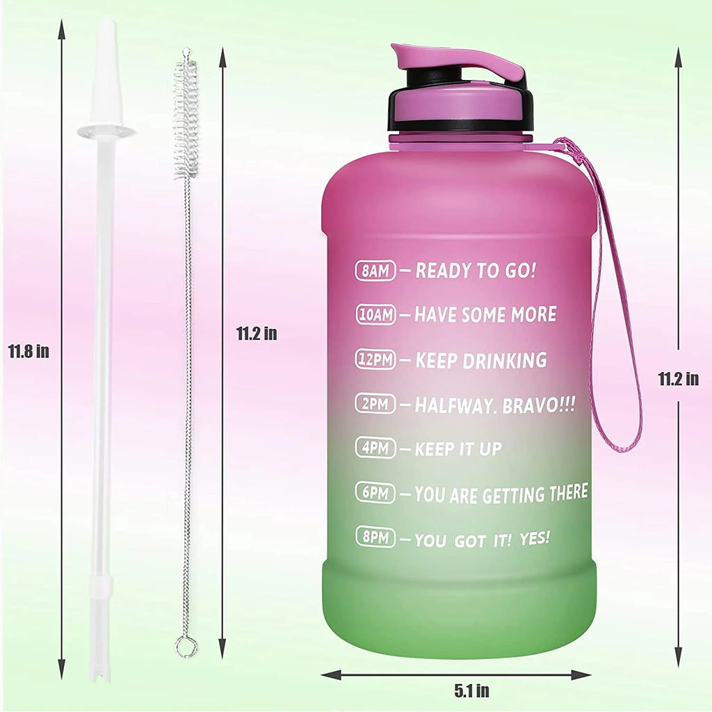 64oz Water Bottle with Straw and Time Marker M748