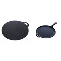 12-Inch Cast Iron Tawa Dosa Pan with Loop Handle U691