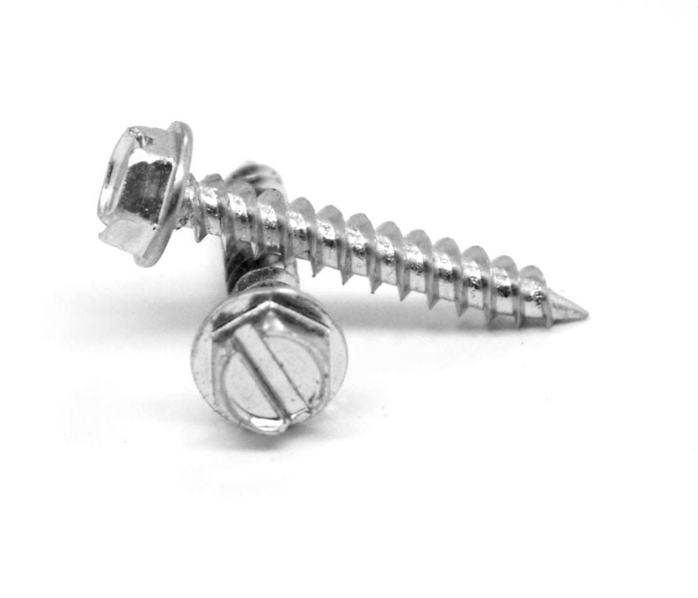 5/16-12 x 1 3/4 Slotted Hex Washer Head Sheet Metal Screw Zinc Plated 1000 Pk O603571