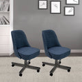 Fabric Upholstered Caster Chair Set of 2 E1998