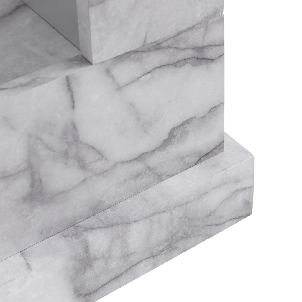 White Electric Fireplace with Faux Marble A762