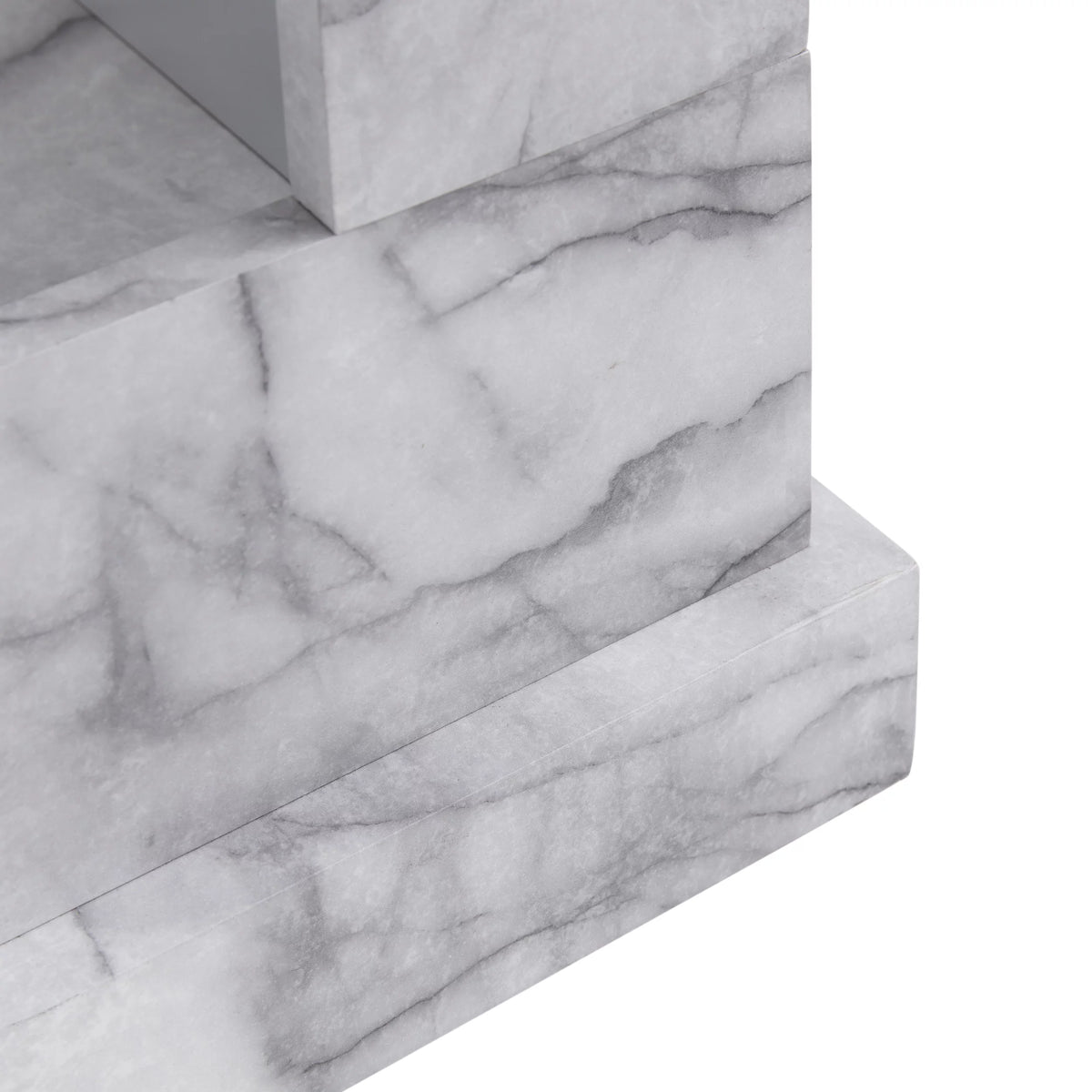White Electric Fireplace with Faux Marble A762