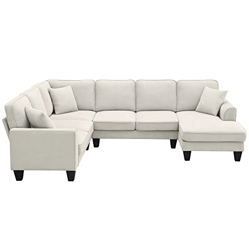7 Seat Modular Sectional Sofa with 3 Pillows Q3672